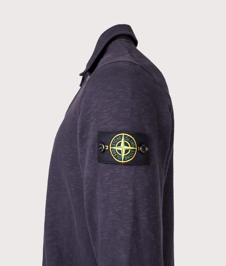 Stone Island Mens Brushed Cotton Collared Sweatshirt